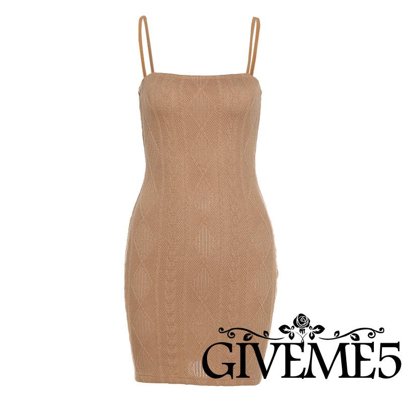 Đầm ôm hai dây màu sắc thời trang quyến rũ dành cho nữ