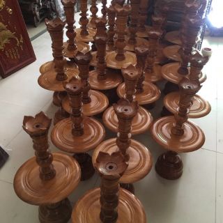 Cặp chân đèn gỗ gõ cao 40cm