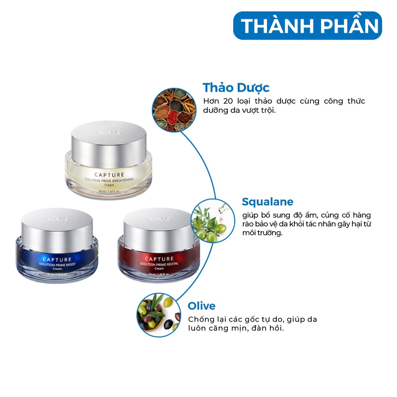 Kem dưỡng trắng da - Kem dưỡng ẩm AHC Capture Solution Max Cream Hàn Quốc 50ml [ Cam Kết Chính Hãng]