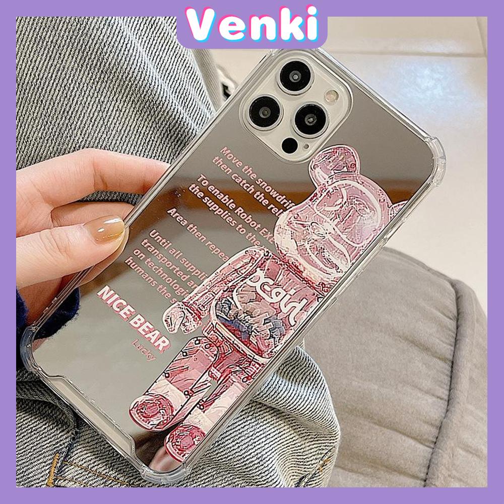 Ốp điện thoại Acrylic mặt gương HD họa tiết gấu thích hợp cho iPhone 11 iPhone 13 Pro Max iPhone 12 Pro Max 7 Plus XR