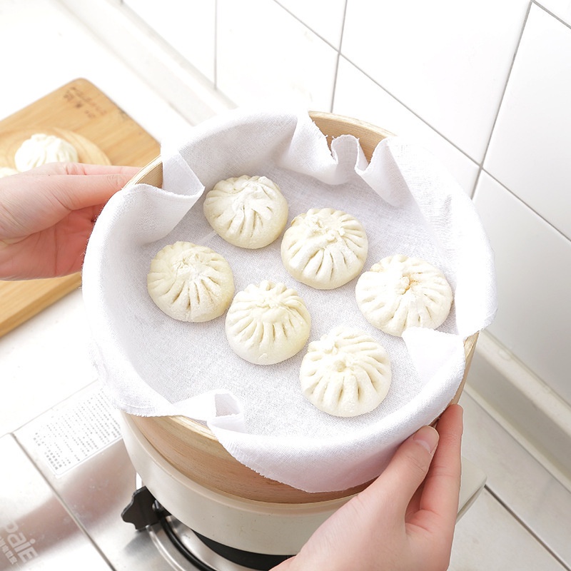 Tấm vải lót nồi hấp bánh bao bằng cotton tiện lợi dành cho nhà bếp