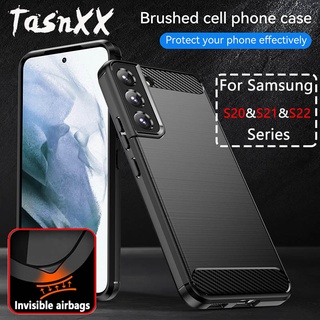 Ốp Điện Thoại Silicone Mềm Sợi Carbon Tản Nhiệt Cho Samsung Galaxy S22 S21 S20 Ultra Plus S20FE S21 FE