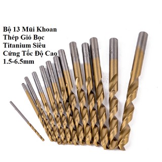 Bộ Mũi Khoan Xoắn Chân Tròn Thép Gió HSS Có Hộp Đựng