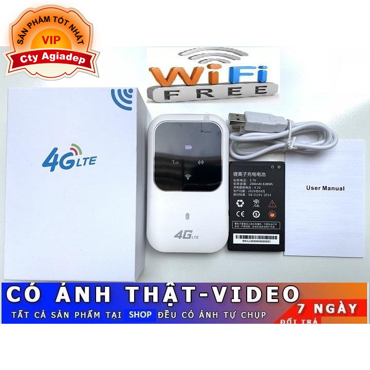 Bộ phát sóng wifi 4G từ sim- Cục phát wifi mini cầm tay -Phát wifi 4G AGD LTE Hàng hiệu ,tốc độ cực cao 150 Mbps