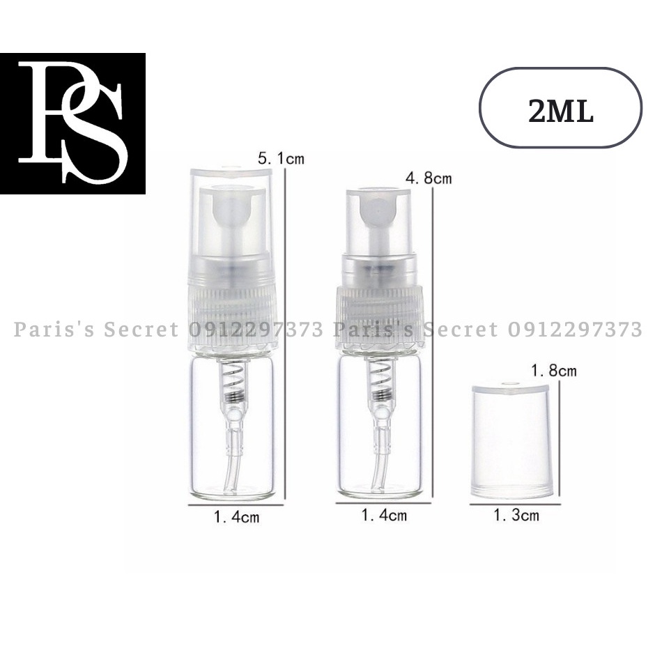 Lọ chiết nước hoa dạng xịt bằng thủy tinh dung tích 2ml - 5ml - 9ml - 10ml - 18ml + Dụng cụ chiết ống chiết