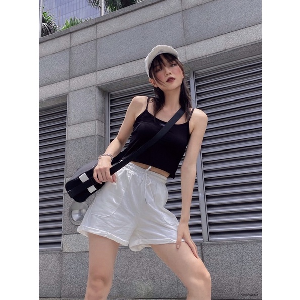 Quần short nỉ, quần short vải nữ có túi may ngoài 5832