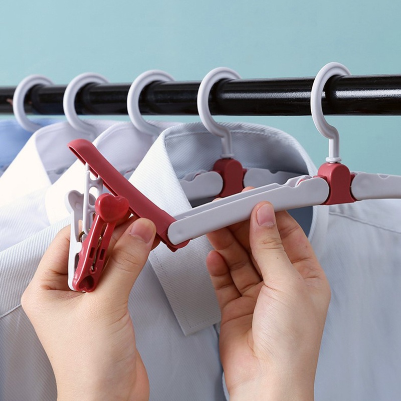 Set 5 Móc Treo Quần Áo Có Thể Xoay Chống Trượt Tiện Lợi