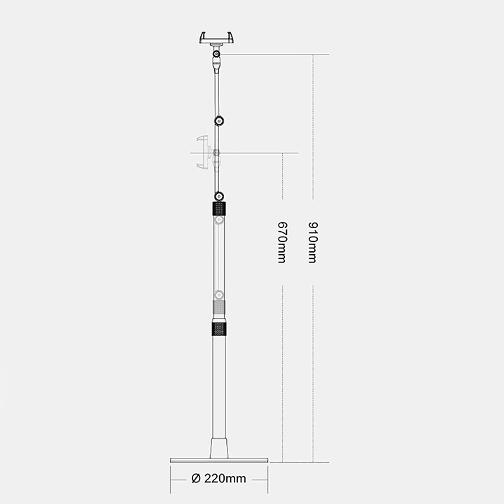 CHÂN ĐẾ QUAY VIDEO TỪ TRÊN XUỐNG NHÔM CNC UPERGO