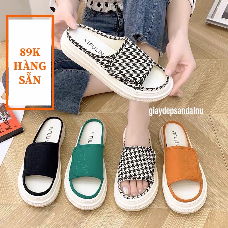 Dép quai ngang nữ 1 bản quai dán cao cấp hàng xuất xịn