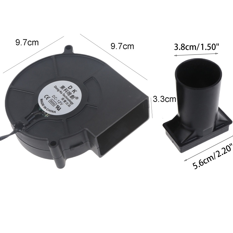 Quạt Thổi Khí AC 12V 2A Dây Cáp 26cm Tiện Dụng Cho Tiệc Nướng Bbq / Cắm Trại