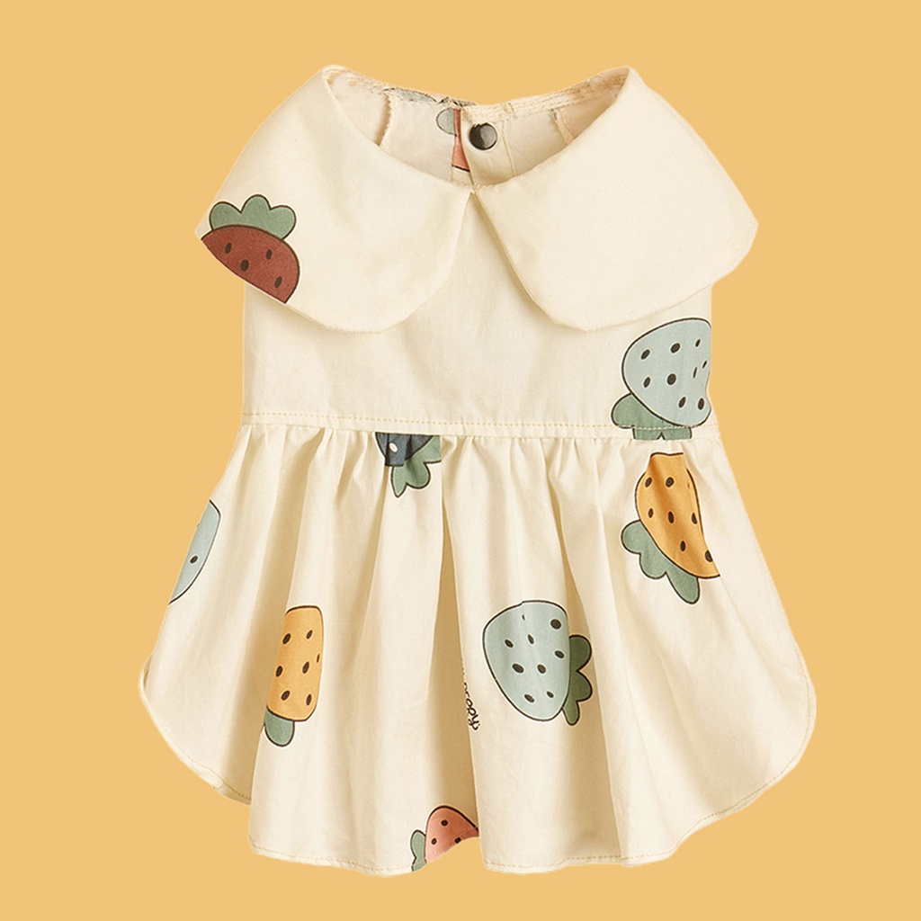 Đầm Tay Ngắn In Họa Tiết Dễ Thương Thời Trang Mùa Hè Cho Thú Cưng