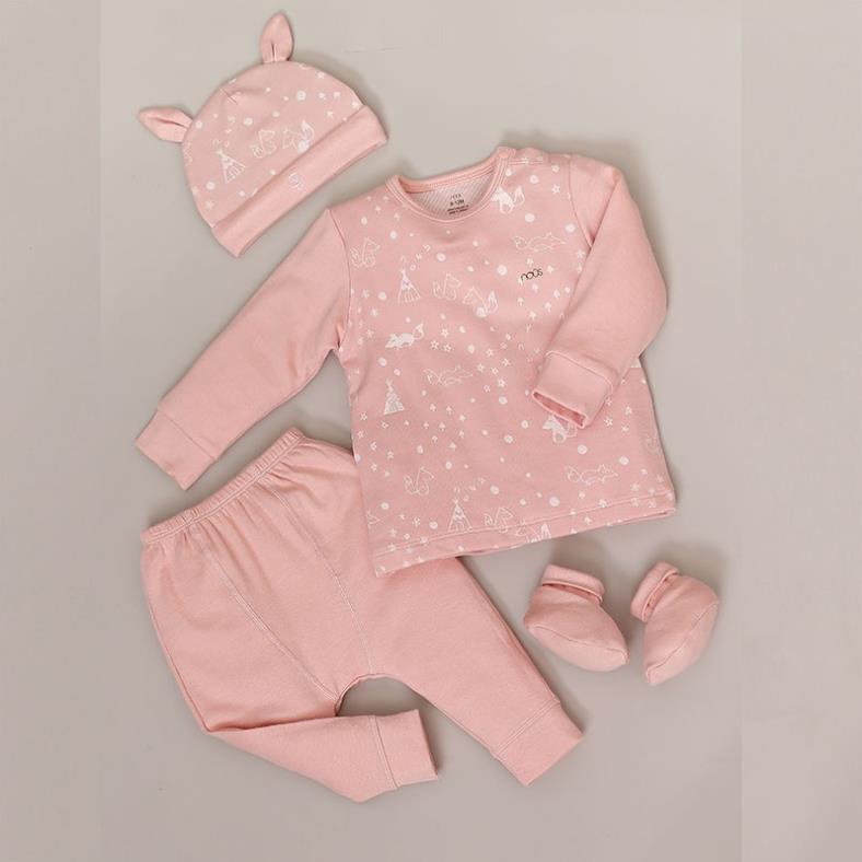 [Nhiều mã] Bộ quần áo thu đông Nous dài tay cài vai cao cấp - (Size Từ 9-24M)