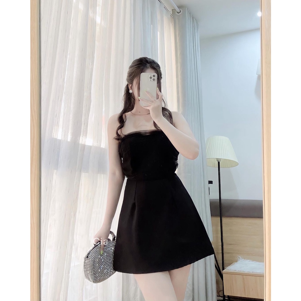 Váy Cúp Ngực Cách Điệu Ren Chất Liệu Tuyết Mưa