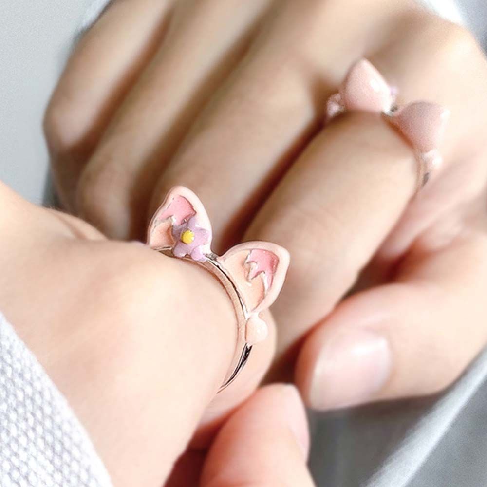 MKEB Nhẫn hở hình thỏ hoạt hình thời trang Hàn Quốc đáng yêu cho nữ