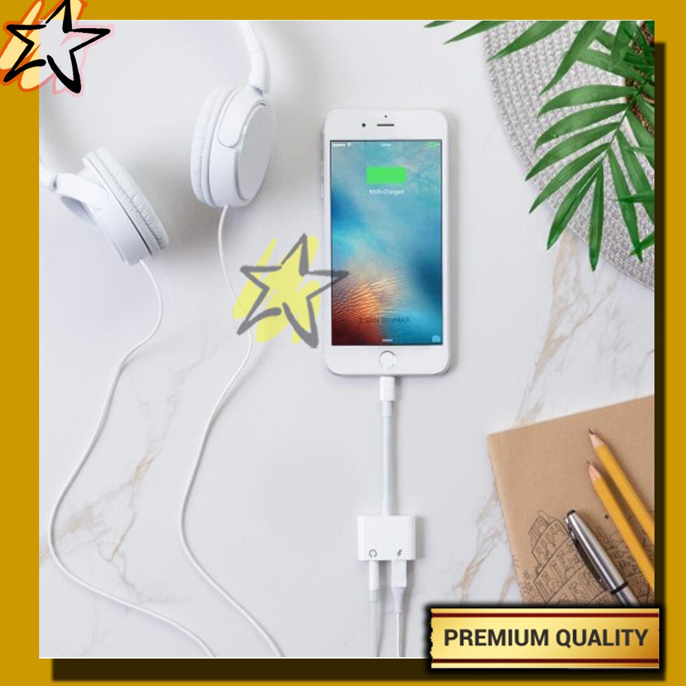 Cáp Chuyển Đổi Âm Thanh Từ 1 Trong 1 Sang Giắc Cắm 3.5 mm + Đầu Sạc Lightning J009 Cho Iphone