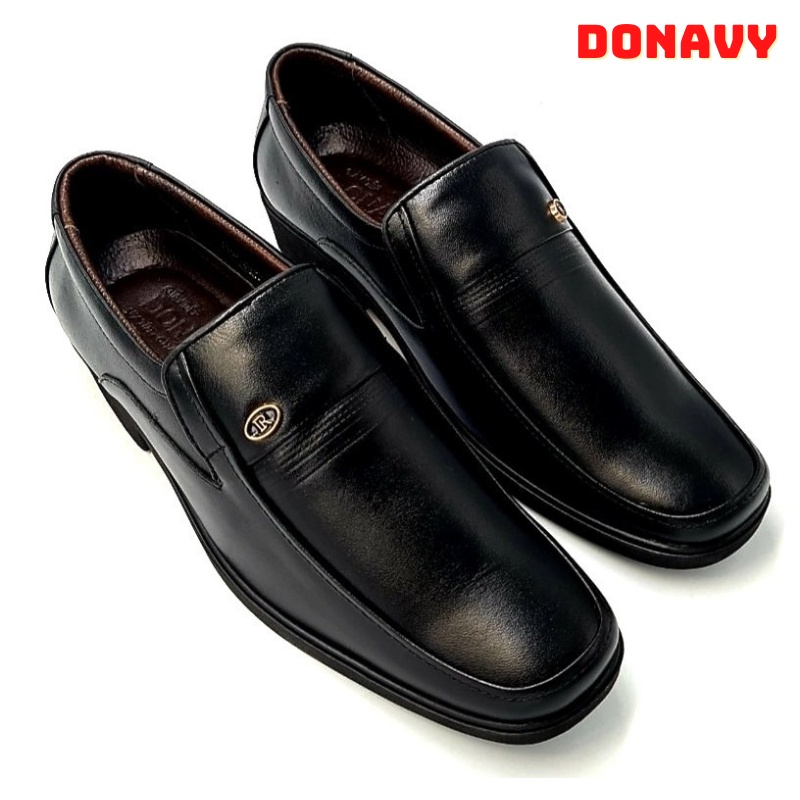 Giày Tây Lười Nam Da Bò Thật 100%, Đính Khuy R Cao Cấp DONAVYKhuyR, Có 02 Màu Đen Nâu, Sản phẩm Được May Chắc Chắn D.GR