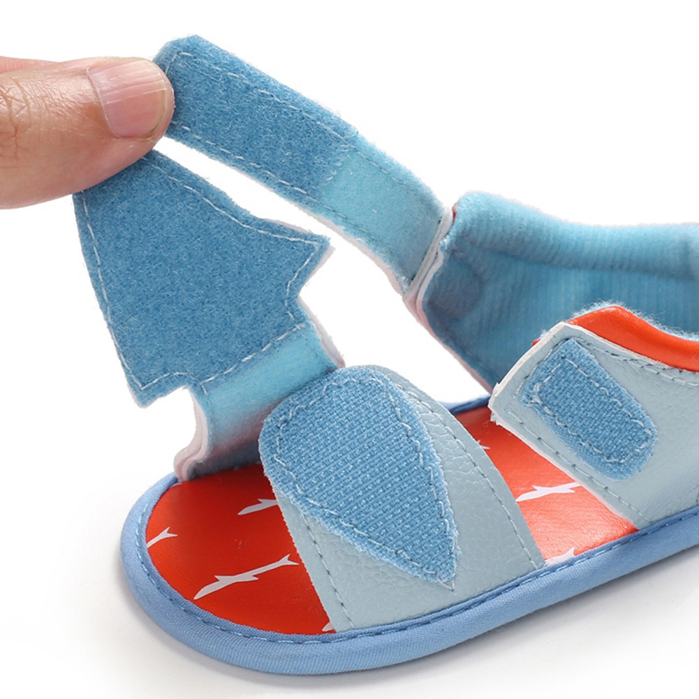 Xăng đan Đế Mềm Chống Trượt Họa Tiết Cá Mập Hoạt Hình Dành Cho Bé Trai