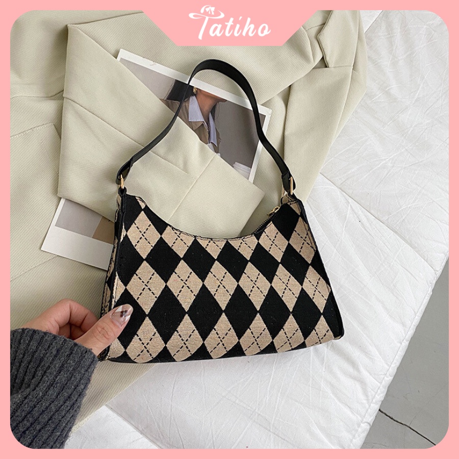 [HÀNG XỊN, GIÁ TỐT] Túi Đeo Vai ( Túi Kẹp Nách) Họa Tiết Hình Thoi thời trang Cao Cấp HotTrend - Tatiho - Mã TUI52