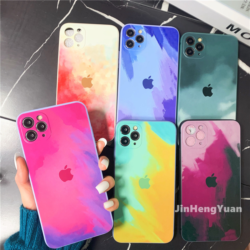 Ốp điện thoại silicon viền thẳng màu gradient chống rơi cho iphone X XS Max full XR 6 6S 7 8 PLUS sáng tạo cá tính