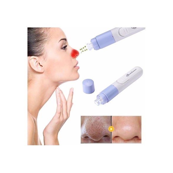 Máy hút mụn đầu đen/ bụi bẩn làm sạch lỗ chân lông chạy điện màu xám/ xanh dương