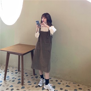 [Sẵn]YẾM VÁY VẢI NHUNG ULZZANG