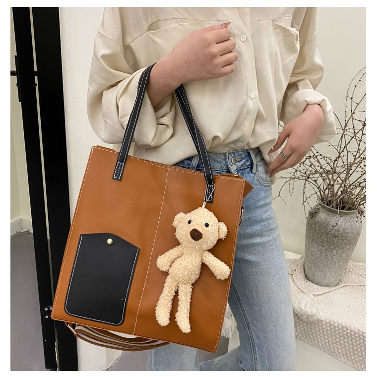 (XẢ KHO 3 NGÀY) Túi xách nữ túi tote da cao cấp BLUE CLOUDS ô cửa tặng kèm gấu teddy kute- TXN19
