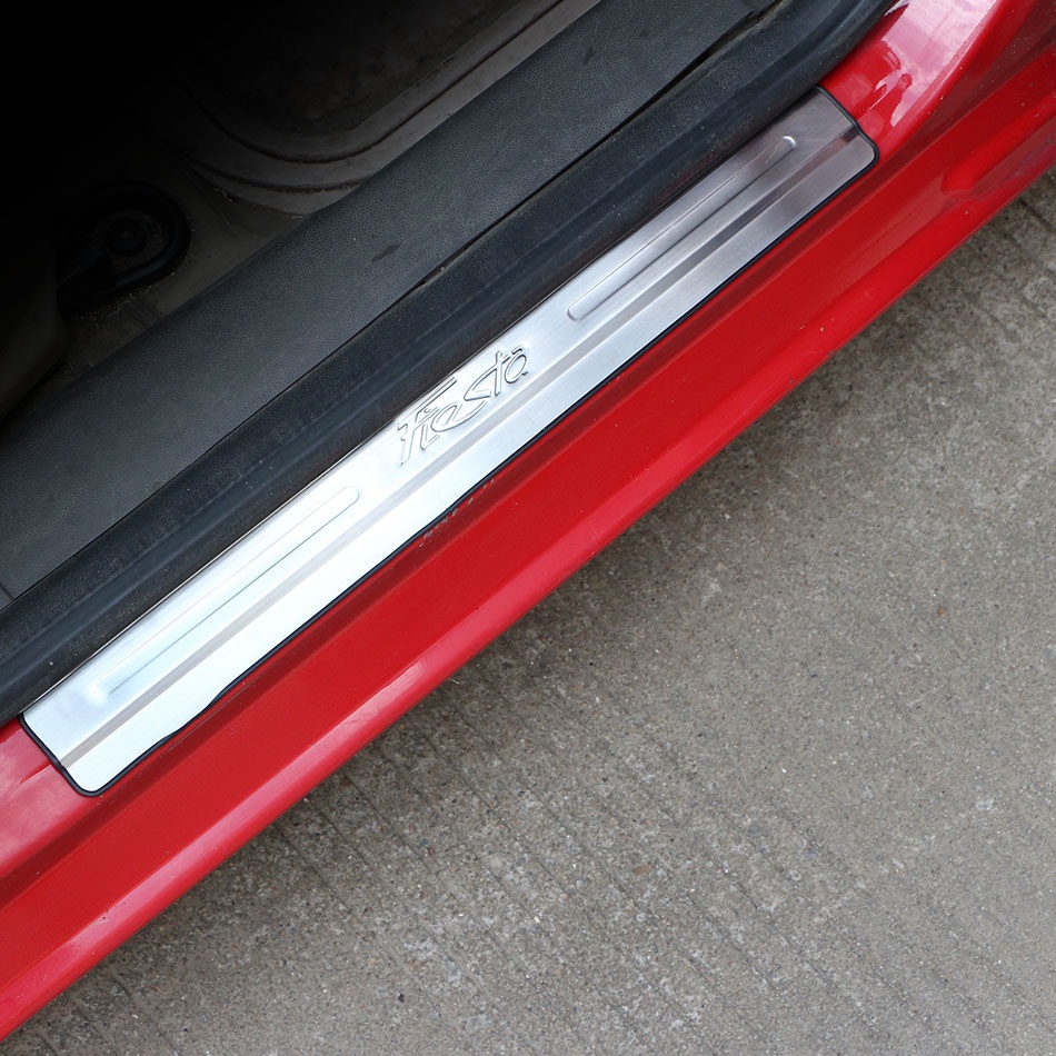 Set 4 Ốp Bảo Vệ Cửa Xe Hơi Ford New Fiesta 2009-2019 Bằng Thép Không Gỉ