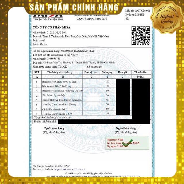 Tinh Dầu Hoa Anh Thảo Úc Evening Primrose oil Blackmores 125/190 viên | Thế Giới Skin Care