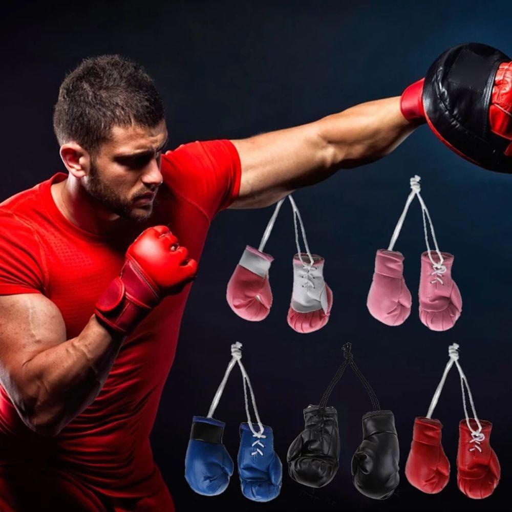 Set 2 Mặt Trang Trí Xe Hơi Hình Găng Tay Boxing Bằng Da Độc Đáo