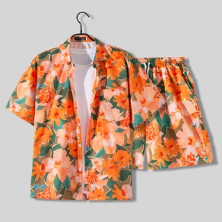 Set Đồ Đi Biển In Họa Tiết Phong Cách Hawaii Thời Trang Cho Nam