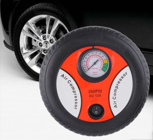 Máy bơm lốp, bánh xe hơi, xe máy có đồng hồ dùng điện 12V