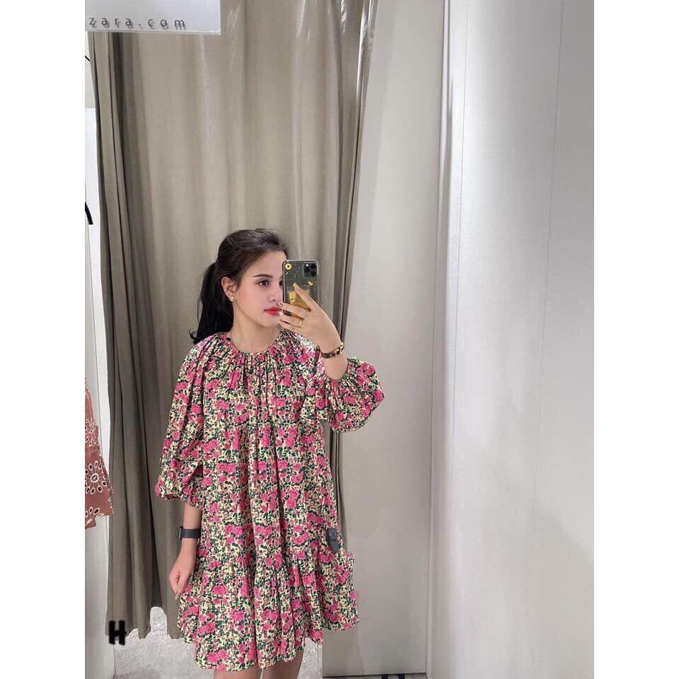 Set váy zaa.ra kèm bông phấn cao cấp
