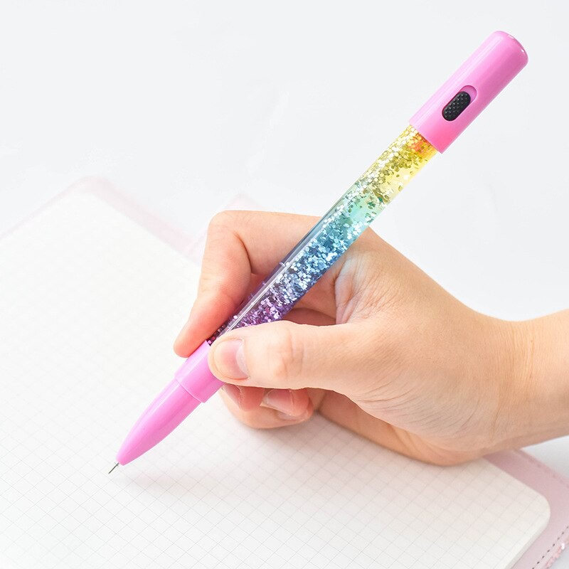 Bút gel mực đen dạ quang lấp lánh độc đáo