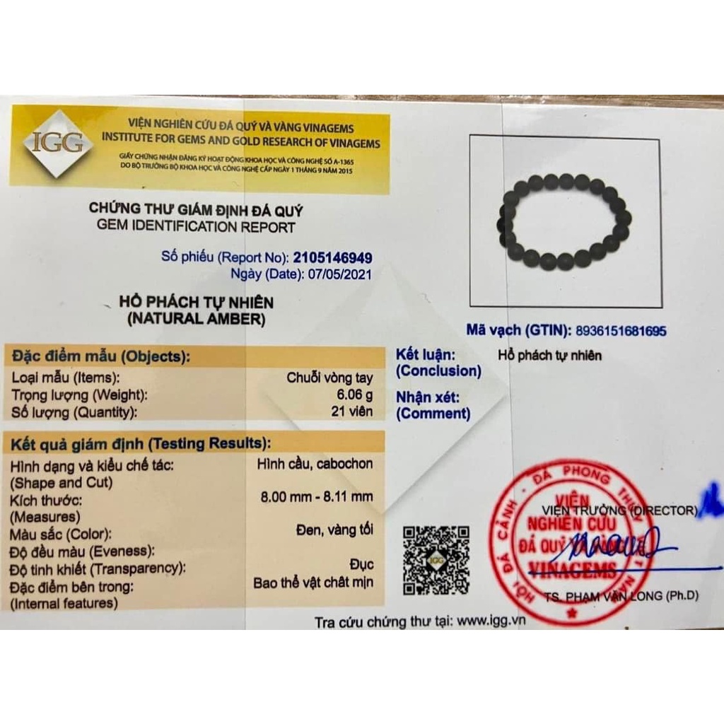 Vòng  hổ phách Nga màu đen