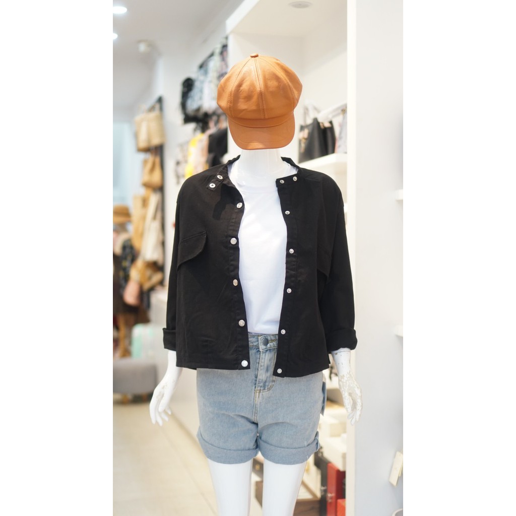 Áo Khoác Kaki Menina Cổ Vuông 064