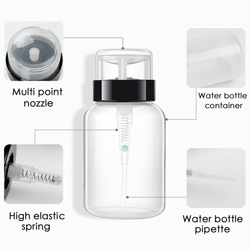 Bình đựng nước tẩy sơn móng tay dạng đầu nhấn nhỏ gọn tiện lợi