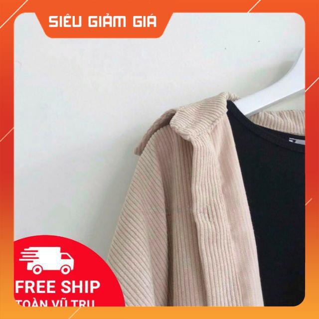 Áo sơ mi nhung Gân basic Unisex