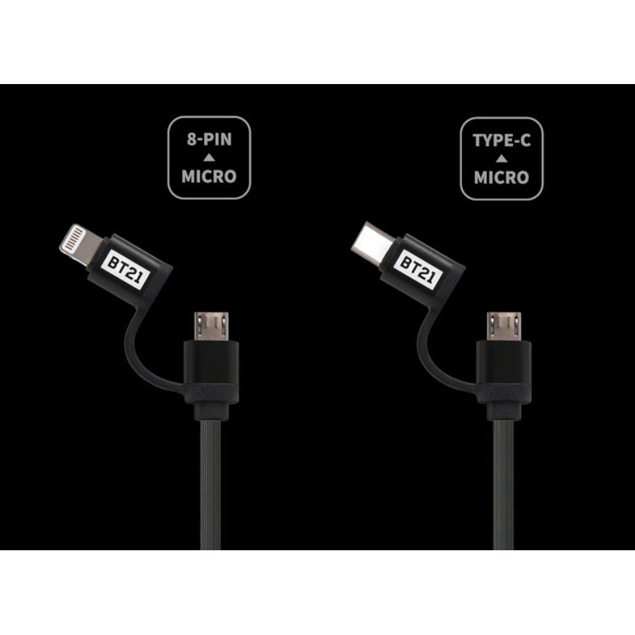 Cáp Sạc Nhanh 5-pin 8-pin bts bt21 type c 2 Trong 1