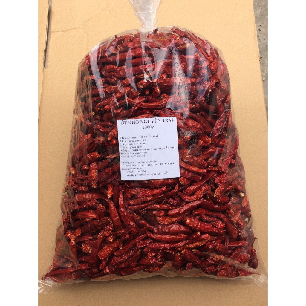 ỚT KHÔ NGUYÊN QUẢ - 500G