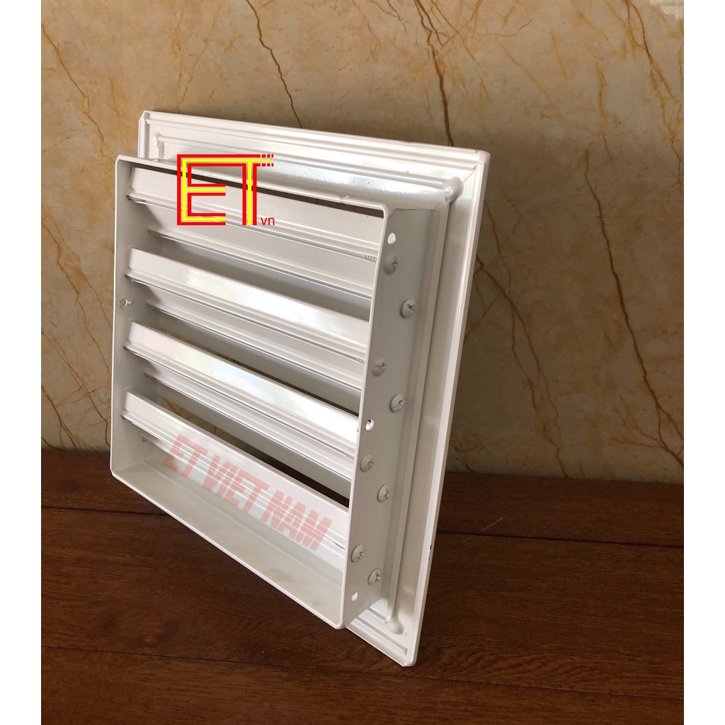 Chớp ô thoáng cửa LOUVER-250 CHỐNG HẮT MƯA đa năng, BH 12T cho quạt thông gió, lỗ thoáng, lam gió, chất liệu nhôm 25x25