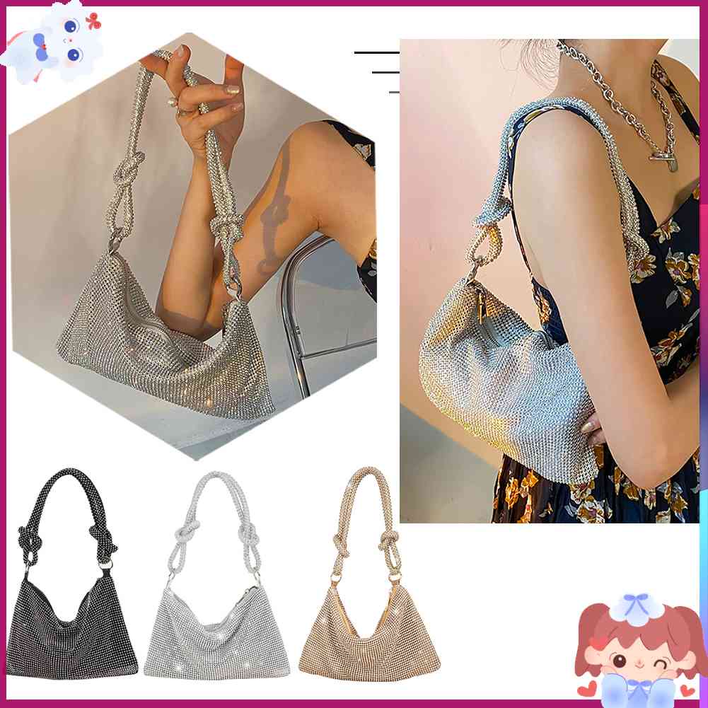 ✿Mars144✿Ví Cầm Tay Đính Đá Thời Trang Dành Cho Nữ✿