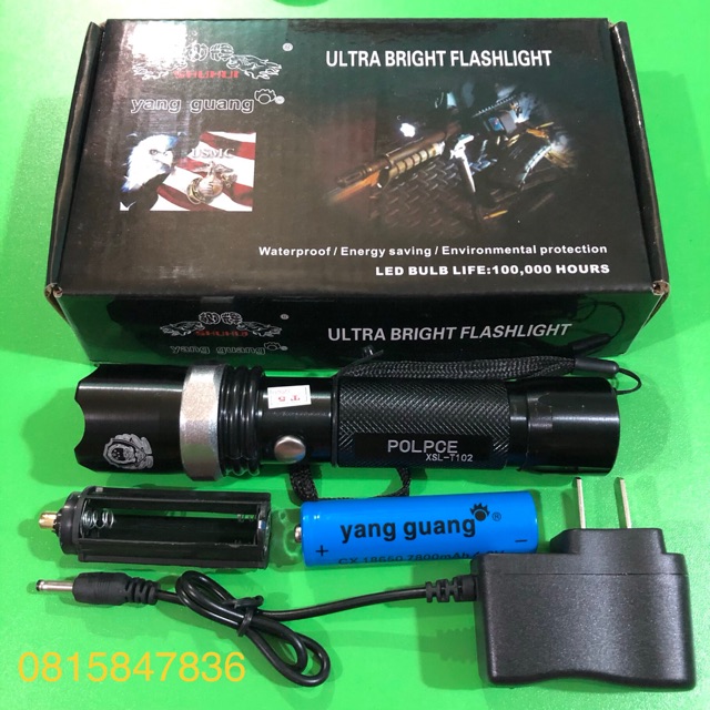 💥 đèn pin siêu sáng 💥 police : XSL -T102 : màu đen