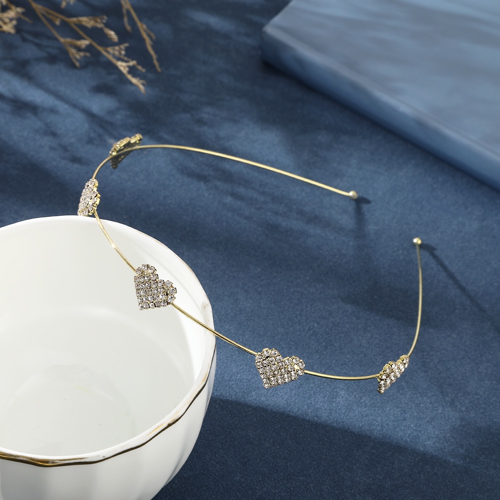 Băng Đô Cài Tóc Bằng Hợp Kim Đính Đá Và Hoa Kiểu Dáng Hàn Quốc