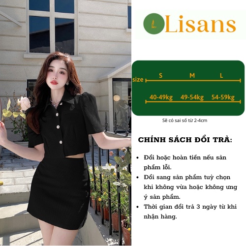 Set váy nữ sang chảnh croptop Hàn Quốc tiểu thư mùa hè SVN008
