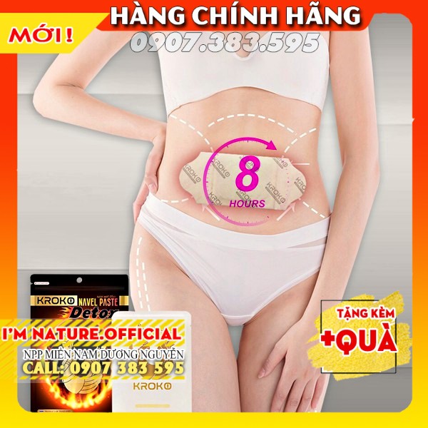 5 Miếng Dán Giảm Mỡ Bụng Cấp Tốc Kroko - Dán Tan Mỡ Bắp Tay Đùi Bụng Thái Lan Navel Paste