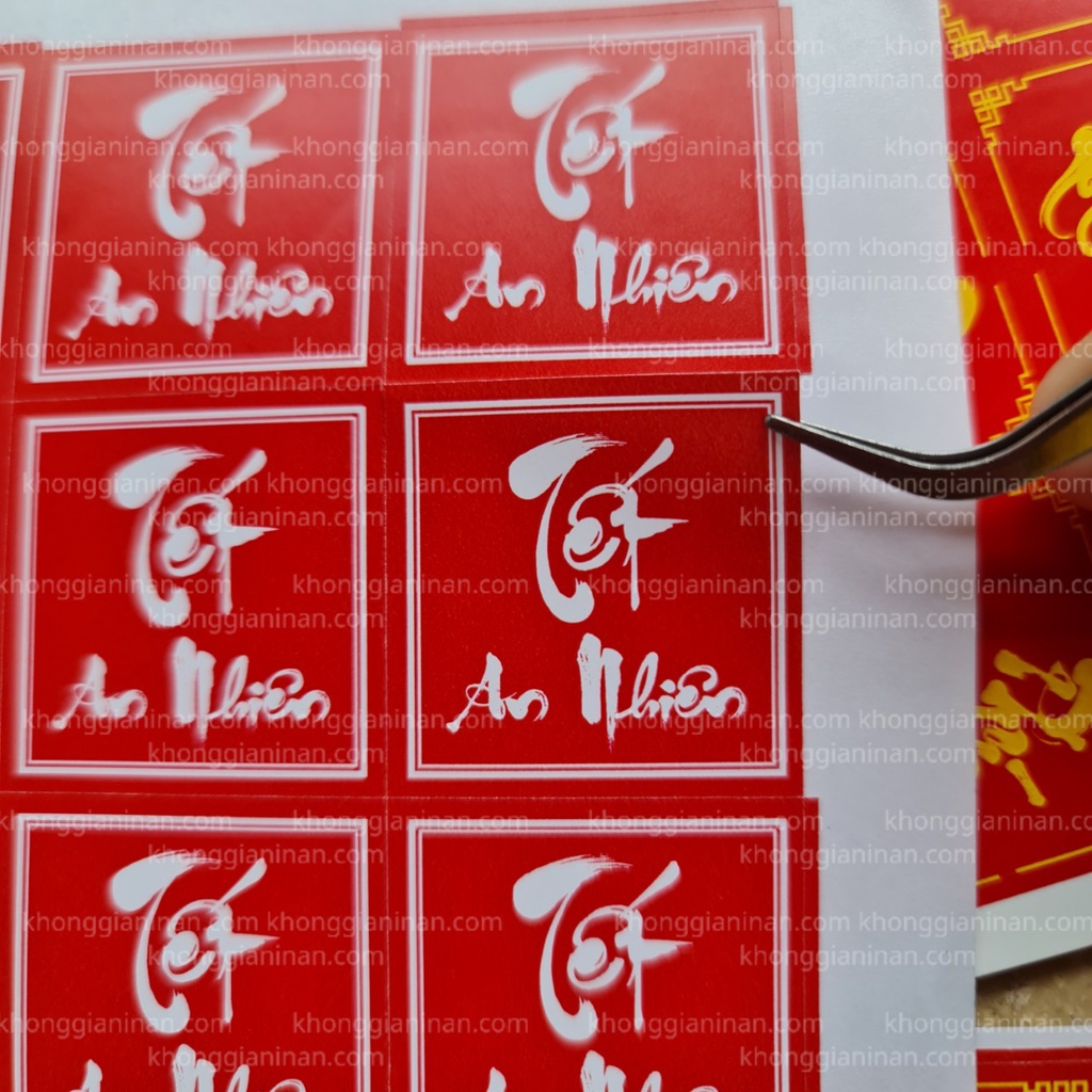 100 Tem tết vuông - tết phát tài - phúc lộc chất liệu nhựa chống nước cao cấp by khonggianinan