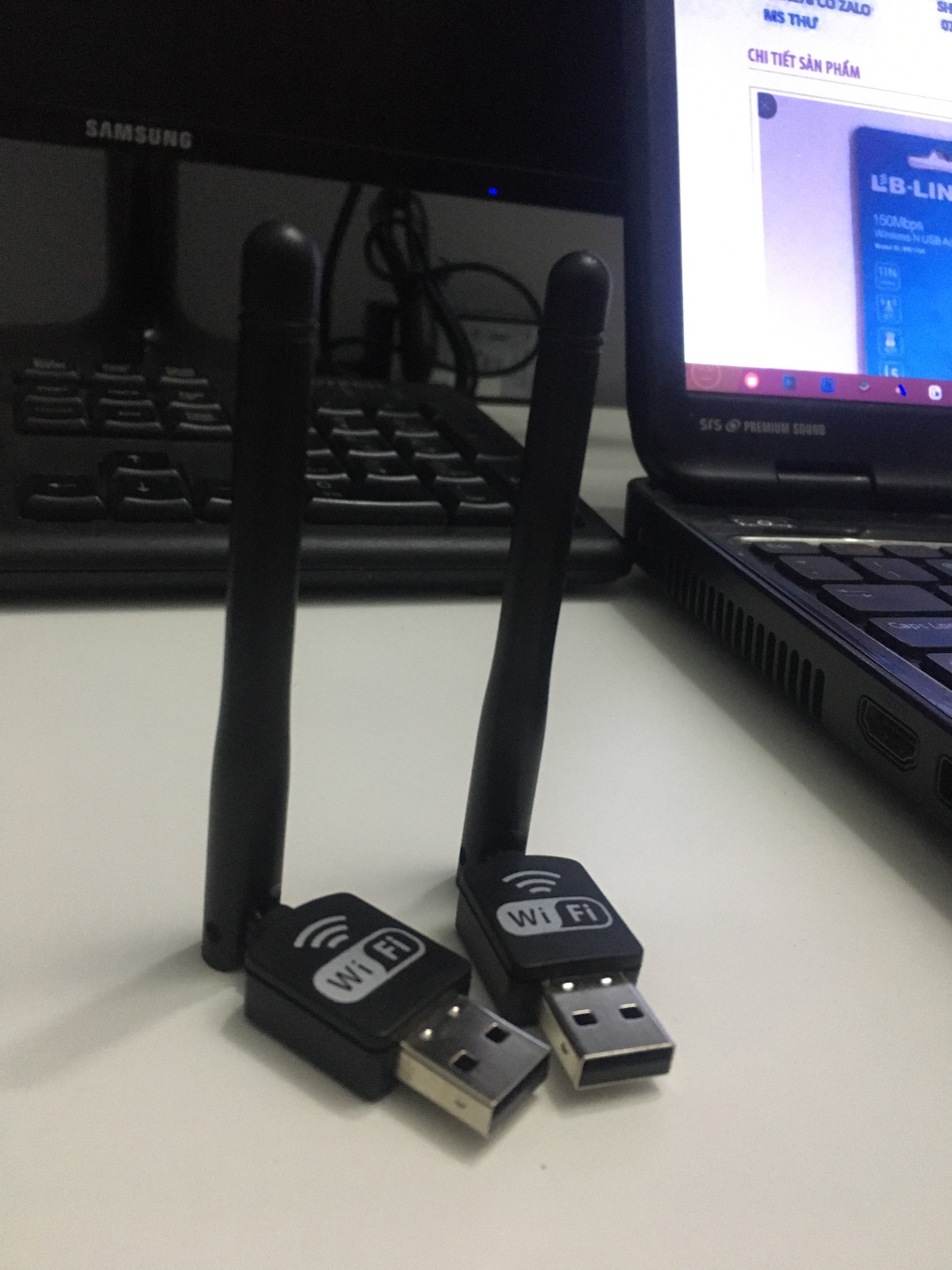 2 cây usb wifi 802.11 có anten thu wifi cho máy tính bàn, laptop (dư nên bán hàng còn dùng tốt bao xài)