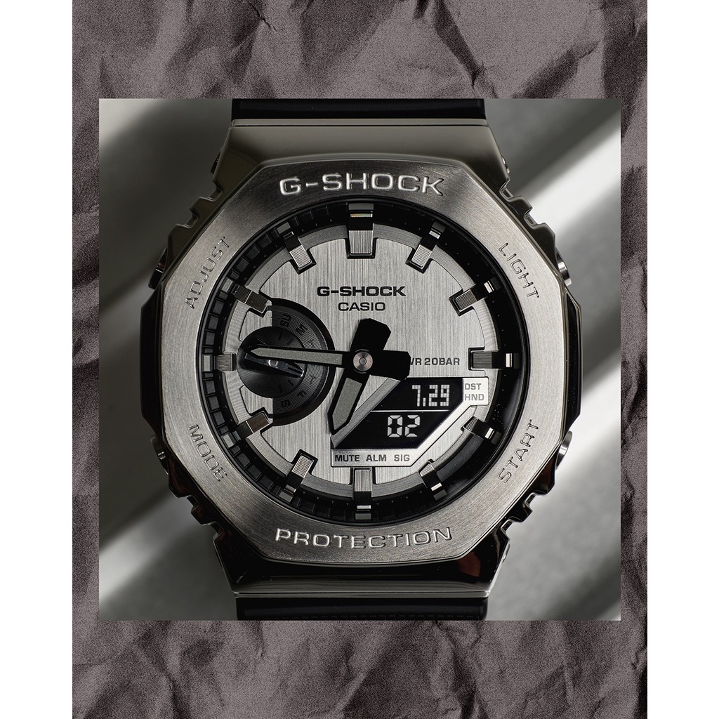 Đồng Hồ Nam Dây Nhựa Casio G-Shock GM-2100-1A Vỏ Thép Chính Hãng - GM-2100-1ADR Carbon Core