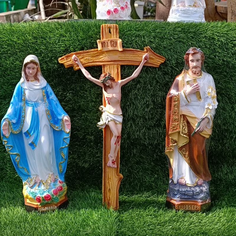 BỘ 3 TƯỢNG CÔNG GIÁO ĐỨC MẸ THÁNH GIUSE 40CM  THÁNH GIÁ CHÚA C,NẠN 46CM HOẶC 56CM