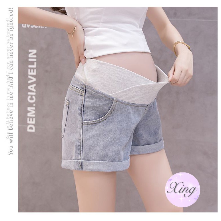 Quần Denim Lưng Cao Cho Phụ Nữ Mang Thai